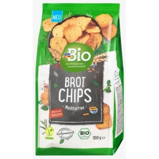Chips de pan mediterráneo DmBio, 100 g