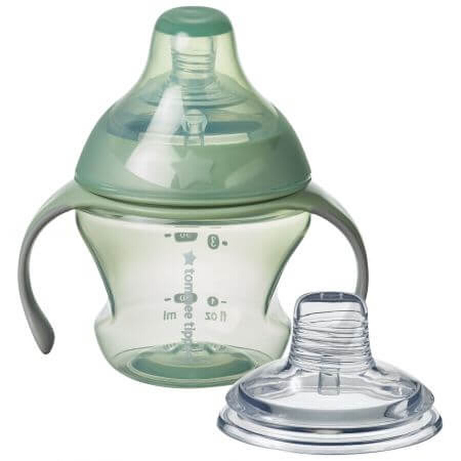 Tazza di transizione con manici rimovibili, 4 - 7 mesi, Verde, 150 ml, Tommee Tippee