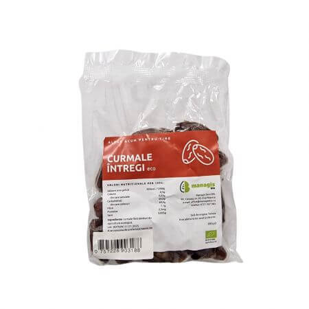 Dattes entières bio dénoyautées, 250 g, Managis