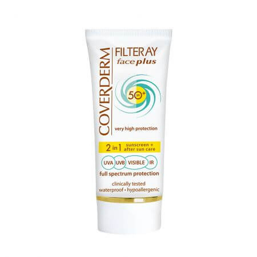 Filteray Gezicht Spf 50 Vet/Acneïsch, licht beige, 50 ml, Coverderm