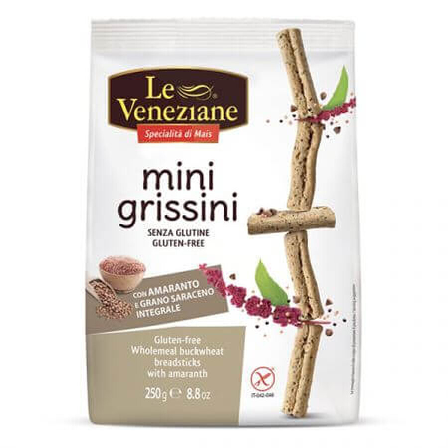 Mini breadsticks with buckwheat and amaranth, 250 g, Le Veneziane