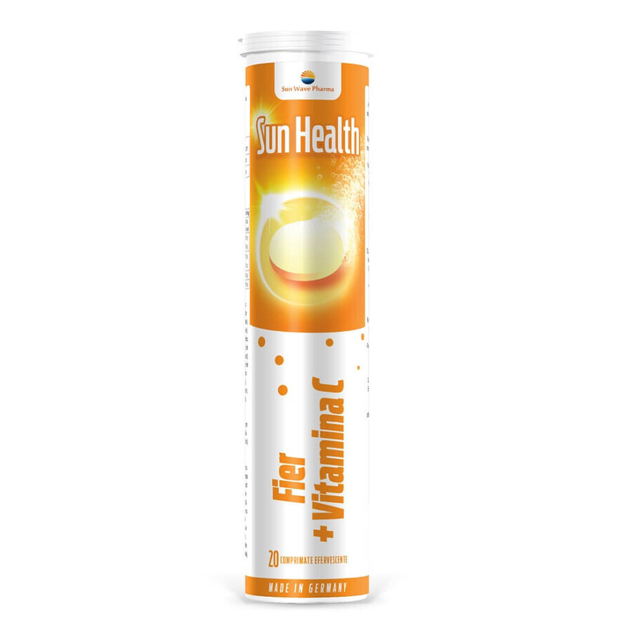 IJzer + Vitamine C Zon Gezondheid, 20 bruistabletten, Sun Wave Pharma