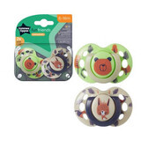 Leuke orthodontische fopspenen, 6 - 18 maanden, Groen / Beige, 2 stuks, Tommee Tippee