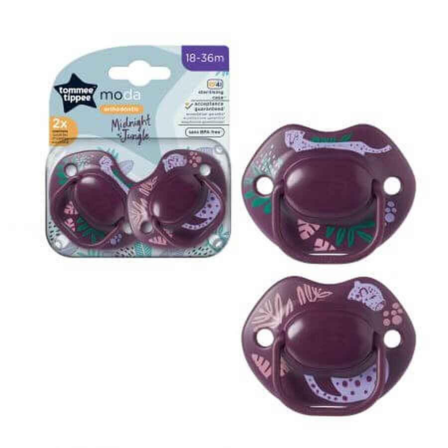 Ciucci ortodontici Moda, 18 - 36 mesi, Viola, 2 pezzi, Tommee Tippee