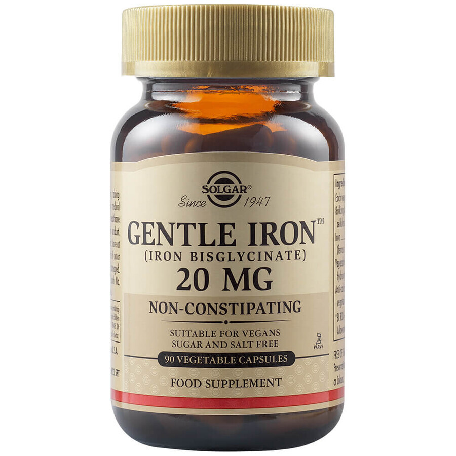 Gentle Iron Gentle Iron 20 mg, 90 gélules, Solgar