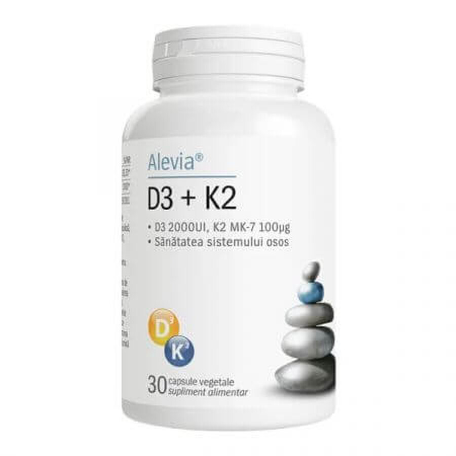 Vitamin D3 + Vitamin K2, 30 capsules, Alevia