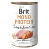 Natvoer met kalkoen en zoete aardappel voor honden Mono Protein, 400 g, Brit