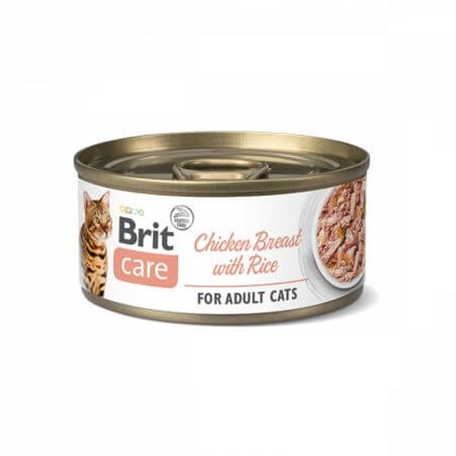 Nassfutter mit Hühnerbrust und Reis für Katzen Brit Care Chicken Breast With Rice, 70 g, Brit