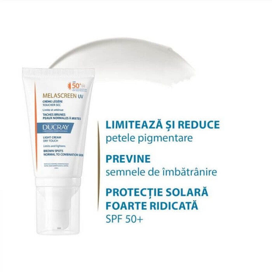 Ducray Melascreen Crema solare leggera contro le macchie di pigmentazione SPF 50+, 40 ml