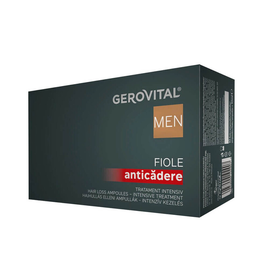 Gerovital Men Intensieve Behandeling Anti-Acciditeit Flacons, 10 flacons x 10 ml, Farmec