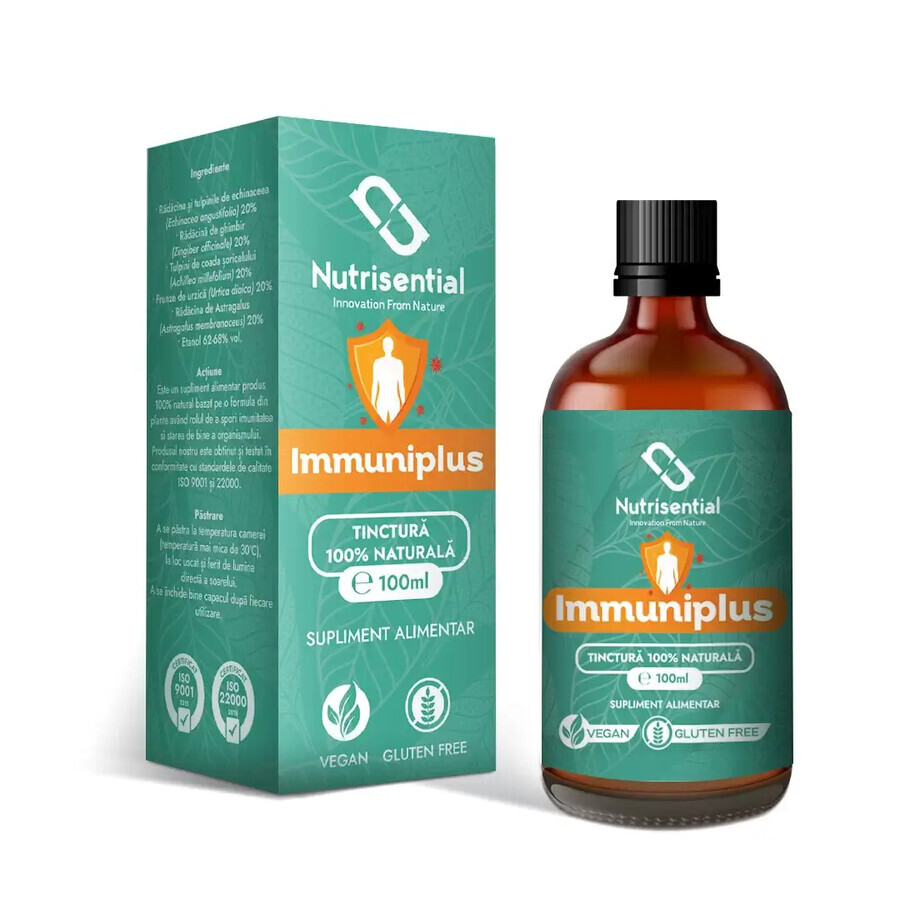 Tinctuur ter ondersteuning van de immuniteit, Immuniplus, Nutrisential, 100 ml