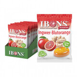 Bonbons à sucettes sans sucre, Gingembre & Orange sanguine, 75 g, Ibons 