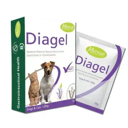 Supplement voor spijsverteringsstoornissen bij honden en katten Diagel, 10 g, 1 sachet, Mervue