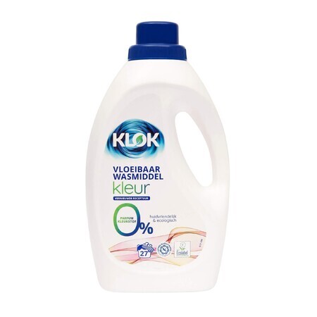 Detersivo liquido per bucato colorato, 27 lavaggi, 1485 ml, Klok