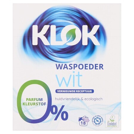 Wasmiddel wit waspoeder, 18 was, 1170 ml, Klok