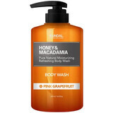 Honey &amp; Macadamia Pure Shower Gel with Pink Grapefruit Scent, 500 ml, Kundal