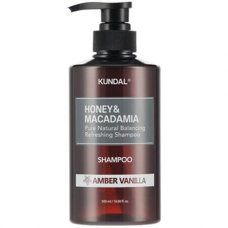 Honey &amp; Macadamia Nature shampoo met vanille- en amberaroma, 500 ml, Kundal