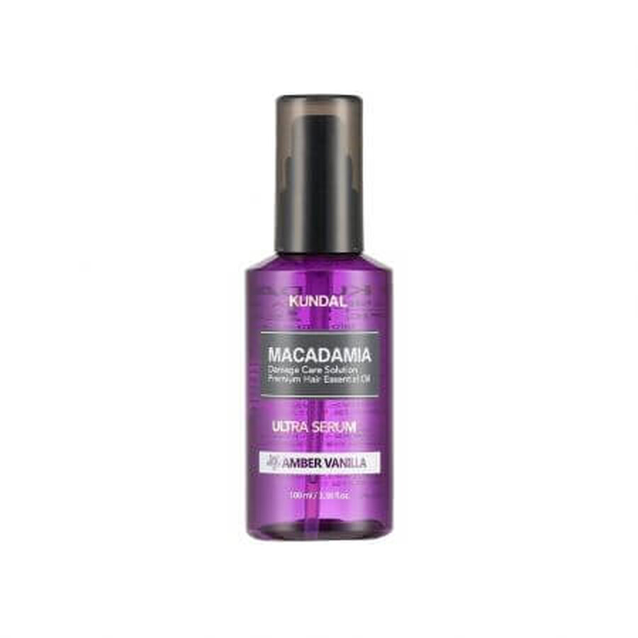 Macadamia haarserum met vanille en amber aroma, 100 ml, Kundal