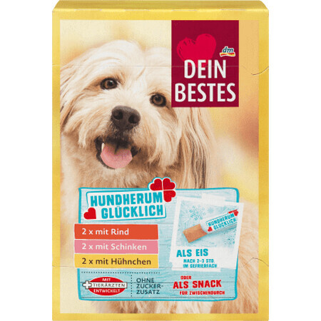 Dein Bestes Snack avec du bœuf, du jambon et du poulet pour chiens, 120 g