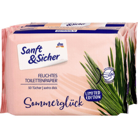 Sanft&Sicher SummerGluck feuchtes Toilettenpapier, 100 Stück