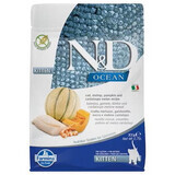 Droog kattenvoer met vis, garnalen, pompoen en watermeloen voor katten N&amp;D Kitten, 300 g, Farmina