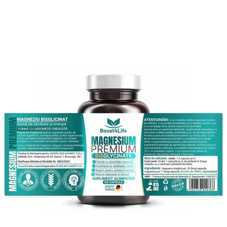  Magnesium Bisglicinat Premium, 60 capsules, Boost4Life