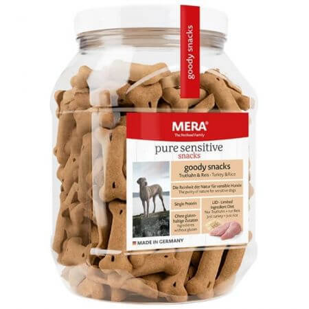 Snacks with rice and turkey for dogs Pure Sensitive, 600 g, Mera