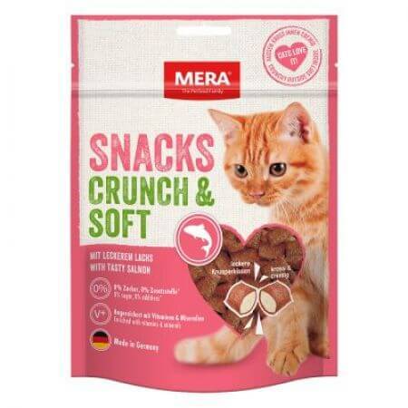 Zalm snacks voor katten Crunch Soft, 200 g, Mera