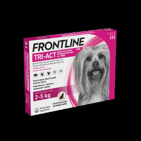 Frontline Tri-Act XS - spot-on voor honden 2-5 kg, 3 pipetten, Frontline