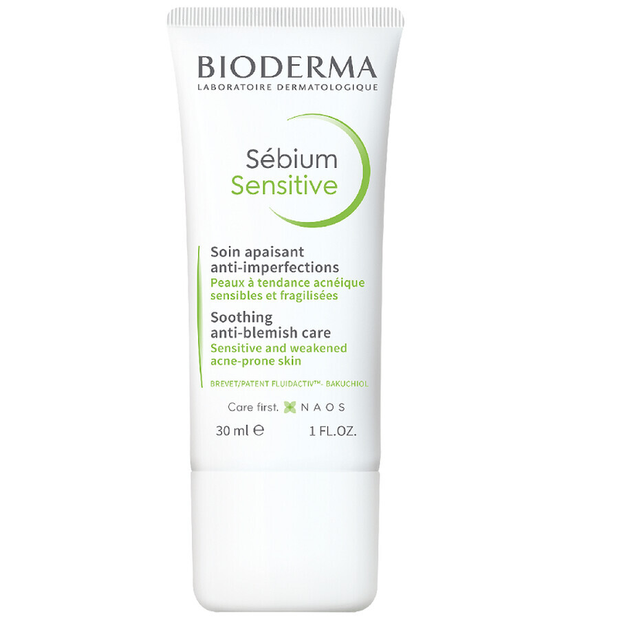 Bioderma Sebium Sensitive Kalmerende en Hydraterende Fluïde voor de Acnehuid, 30 ml