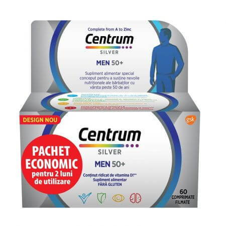 Centrum Silver 50+ pour hommes, 60 comprimés, Gsk