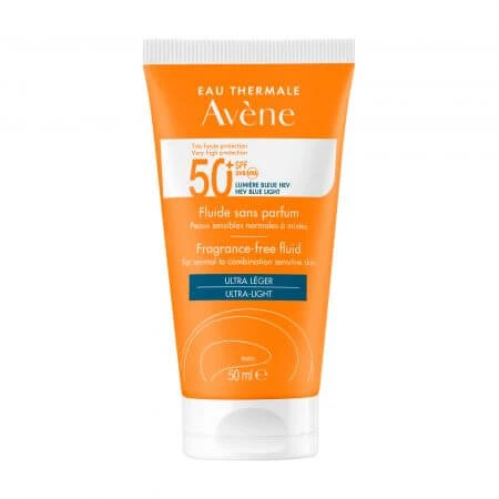 Fragrance-free sunscreen fluid SPF 50+, 50 ml, Avene