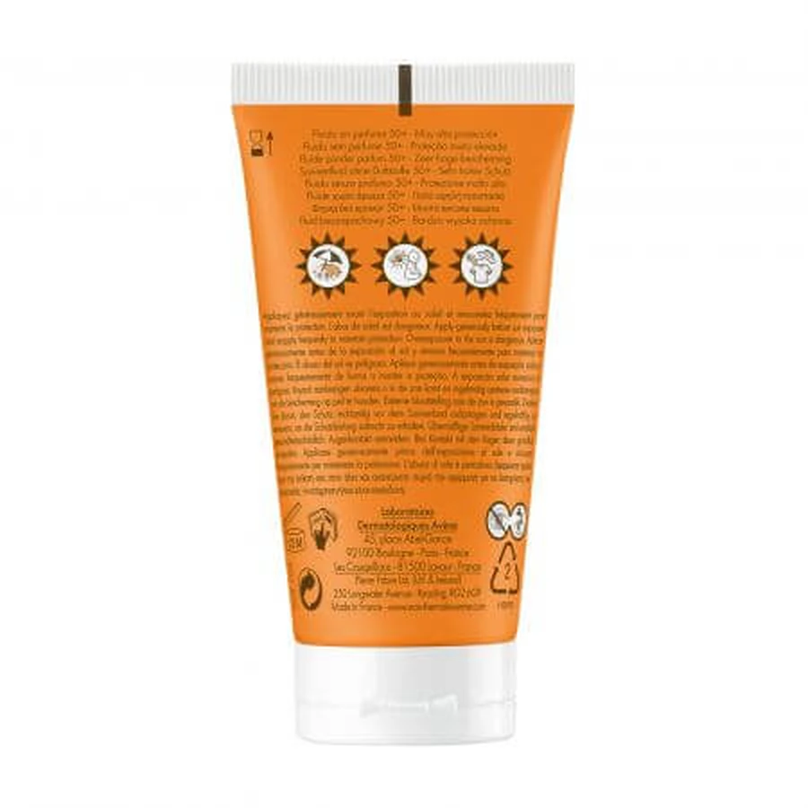 Fragrance-free sunscreen fluid SPF 50+, 50 ml, Avene