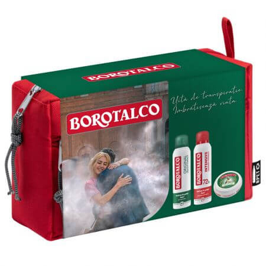 Confezione Deo Spray Original 150ml + Deo Spray Intensivo 150ml + Crema Corpo 150ml, Borotalco