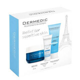 Coffret Dermedic Hydrain3 Crème de nuit hydratante, 50 ml + Gel nettoyant crémeux, 25 ml + Crème contour des yeux, 7 ml