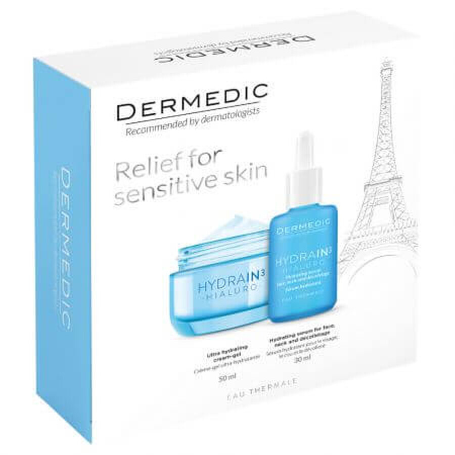 Dermedic Set Hydrain3 Hydraterend Serum, 30 ml + Ultra Hydraterende Gel-crème, 50 ml