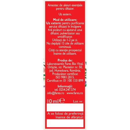 Essential oil blend for air purification Biosept A31, 10 ml, Fares