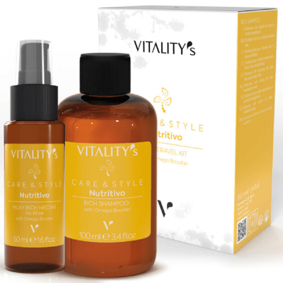 Set pentru par uscat Vitality's Care&Style Nutritivo Rich Travel Kit 1x100ml 1x50ml