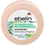 Ebelin Nail polish remover discs with green tea and apple scent, 30 pcs.