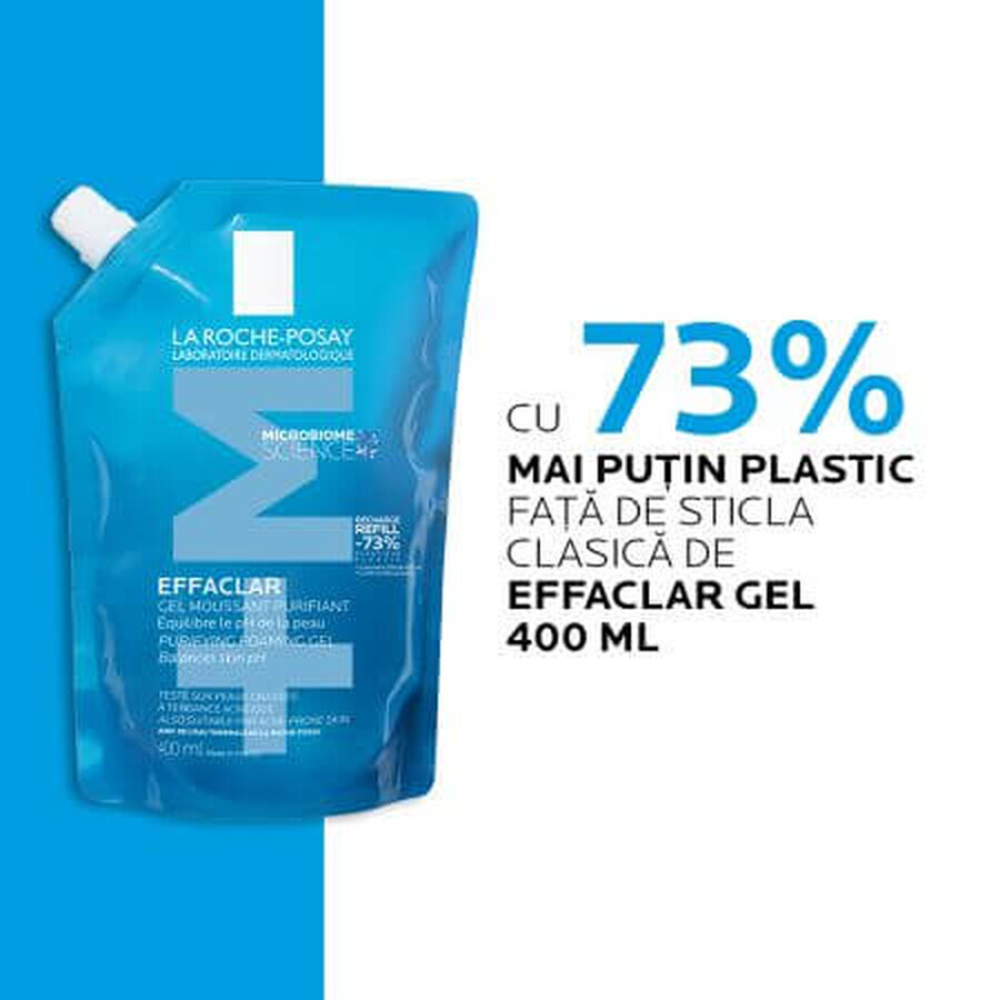 La Roche Posay Effaclar +M Reserve Purifying Foaming Cleansing Gel für fettige, zu Akne neigende Haut, 400 ml