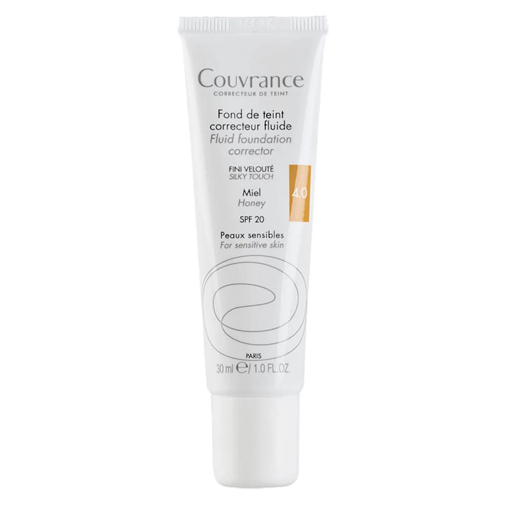 Couvrance Fluide Corrigerende Foundation met SPF 20, Honing 4.0, 30 ml, Avene