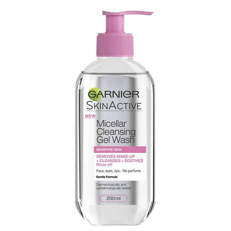 Gel de curatare micelar pentru ten sensibil Skin Active, 200 ml, Garnier