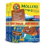 Packung Gummifische mit Omega-3- und Colageschmack, 36 Gummibärchen + 36 Jelly Beans, Möller's