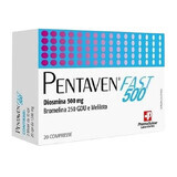 Pentaven Fast 500, 20 tabletten - Voedingssupplement op basis van diosmine, bromelaïne, sulfine en mesteacan, Pharma Suisse Laboratories