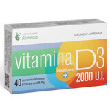 Vitamin D, 2000 IU, 40 tablets, Remedia