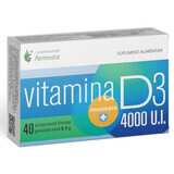 Vitamin D, 4000 IU, 40 tablets, Remedia