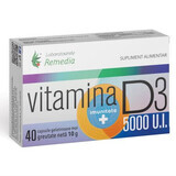 Vitamin D3, 5000 IU, 40 tablets, Remedia