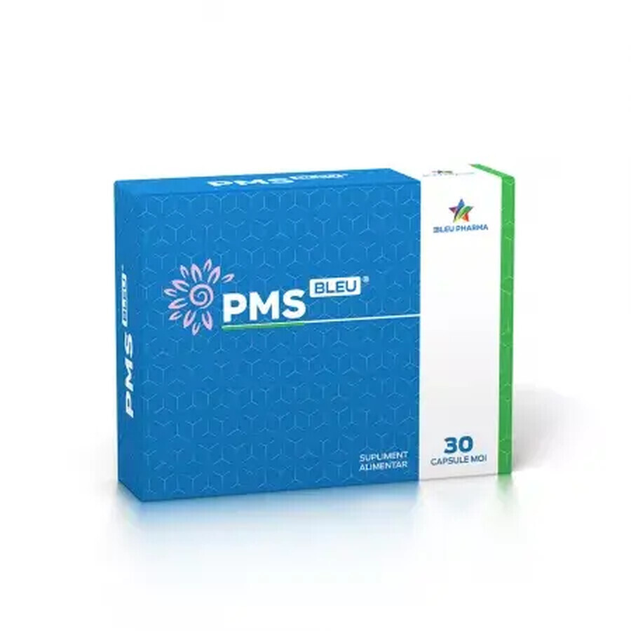 PMS Blauw, 30 capsules mij, Bleu Pharma