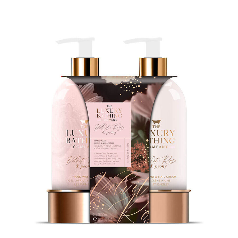 Verrukkelijke Duo Geschenkset, The Luxury Bathing Company, Velvet Rose Peony, 600 ml