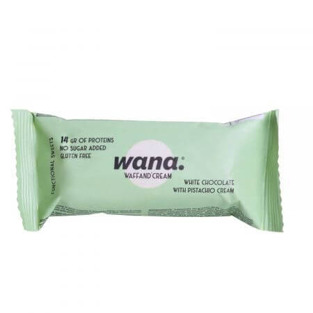 Witte chocolade en pistache reep, 43g, Wana